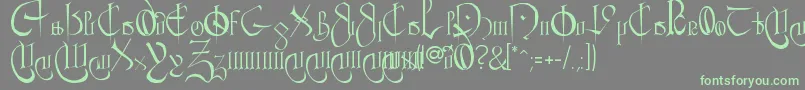 CourthandPlain. Font – Green Fonts on Gray Background