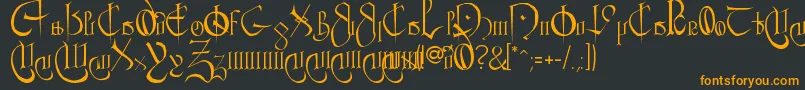 CourthandPlain. Font – Orange Fonts on Black Background