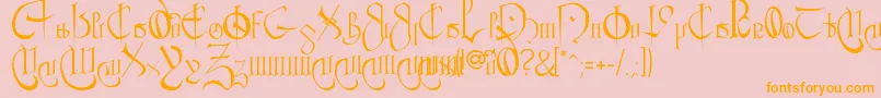 CourthandPlain. Font – Orange Fonts on Pink Background