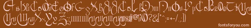 CourthandPlain. Font – Pink Fonts on Brown Background