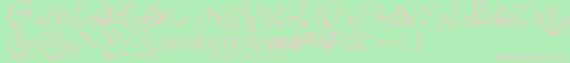 CourthandPlain.-Schriftart – Rosa Schriften auf grünem Hintergrund