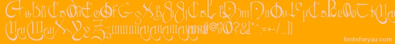 CourthandPlain. Font – Pink Fonts on Orange Background