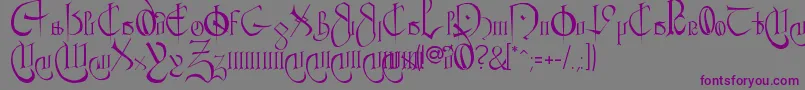 CourthandPlain. Font – Purple Fonts on Gray Background