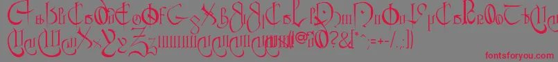 CourthandPlain. Font – Red Fonts on Gray Background