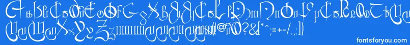 CourthandPlain. Font – White Fonts on Blue Background