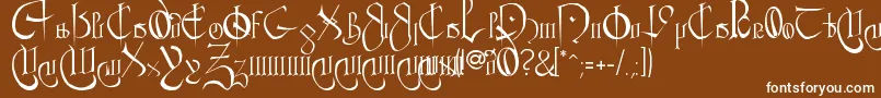 CourthandPlain. Font – White Fonts on Brown Background