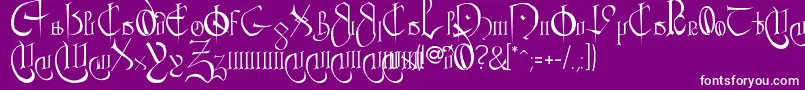 CourthandPlain. Font – White Fonts on Purple Background