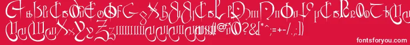 CourthandPlain. Font – White Fonts on Red Background