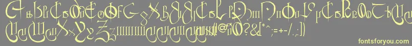 CourthandPlain. Font – Yellow Fonts on Gray Background