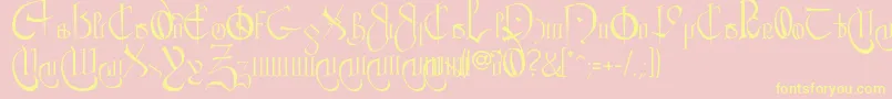 CourthandPlain. Font – Yellow Fonts on Pink Background