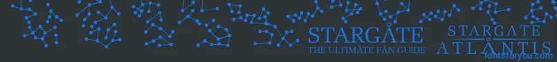 Czcionka StargateAtlantisGlyphs – niebieskie czcionki na czarnym tle