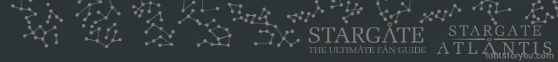 StargateAtlantisGlyphs-fontti – harmaat kirjasimet mustalla taustalla