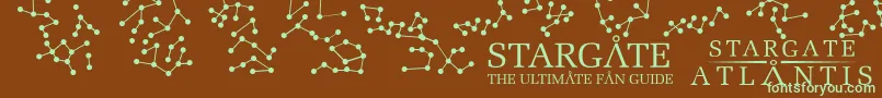 StargateAtlantisGlyphs-fontti – vihreät fontit ruskealla taustalla