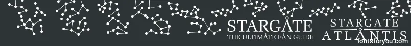 StargateAtlantisGlyphs-fontti – valkoiset fontit mustalla taustalla