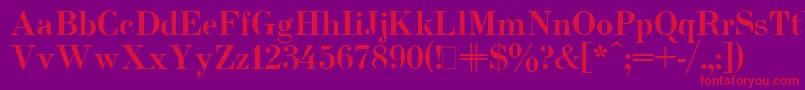 フォントUsualNewBold – 紫の背景に赤い文字