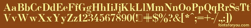 Weitere Informationen zur UsualNewBold-Schriftart UsualNewBold-Schriftart – Gelbe Schriften auf braunem Hintergrund