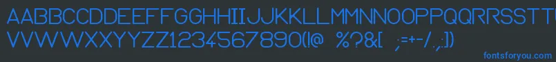 Normograph Font – Blue Fonts on Black Background