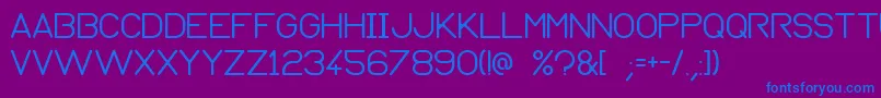 Normograph-fontti – siniset fontit violetilla taustalla