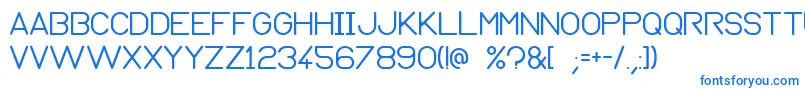 Normograph-fontti – siniset fontit valkoisella taustalla