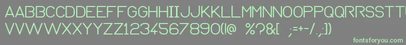 Normograph-fontti – vihreät fontit harmaalla taustalla