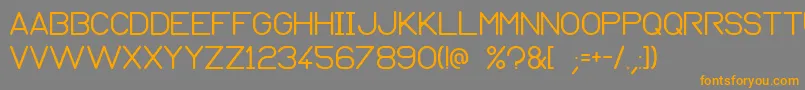 Normograph-Schriftart – Orangefarbene Schriften auf grauem Hintergrund