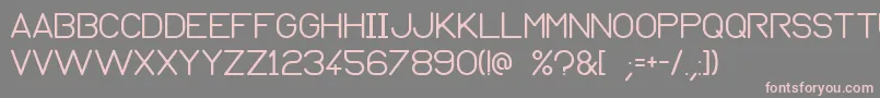 Normograph-fontti – vaaleanpunaiset fontit harmaalla taustalla