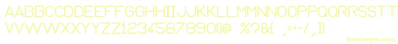 Normograph-fontti – keltaiset fontit valkoisella taustalla