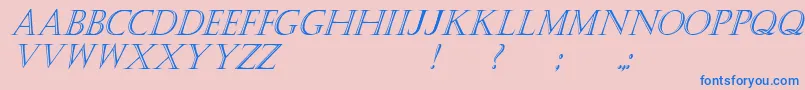 KastellarItalic Font – Blue Fonts on Pink Background
