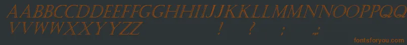 KastellarItalic-fontti – ruskeat fontit mustalla taustalla