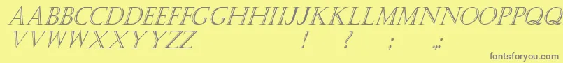 fuente KastellarItalic – Fuentes Grises Sobre Fondo Amarillo