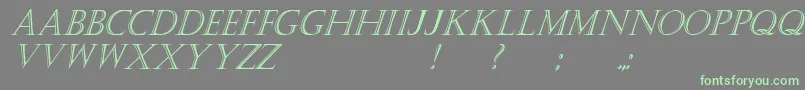 KastellarItalic Font – Green Fonts on Gray Background