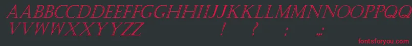 KastellarItalic Font – Red Fonts on Black Background
