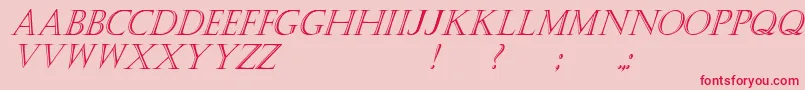 KastellarItalic Font – Red Fonts on Pink Background