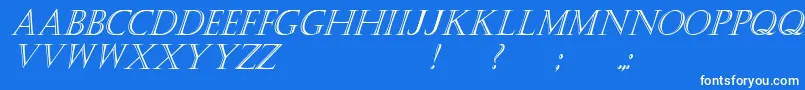 Czcionka KastellarItalic – białe czcionki na niebieskim tle