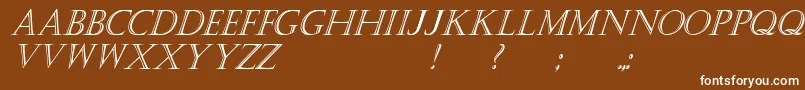 Czcionka KastellarItalic – białe czcionki na brązowym tle