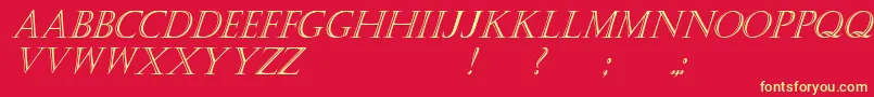 KastellarItalic Font – Yellow Fonts on Red Background