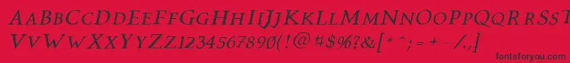 Vtcswitchbladeromanceitalic Font – Black Fonts on Red Background