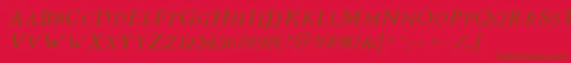Vtcswitchbladeromanceitalic Font – Brown Fonts on Red Background