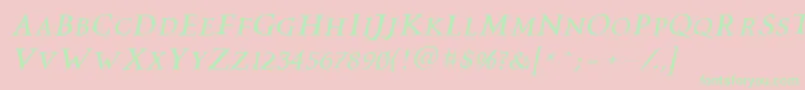 Vtcswitchbladeromanceitalic Font – Green Fonts on Pink Background