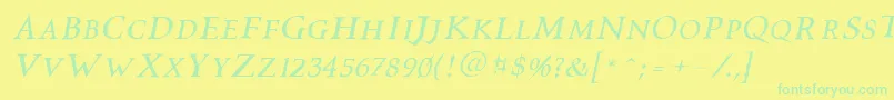 More about Vtcswitchbladeromanceitalic Font Vtcswitchbladeromanceitalic Font – Green Fonts on Yellow Background