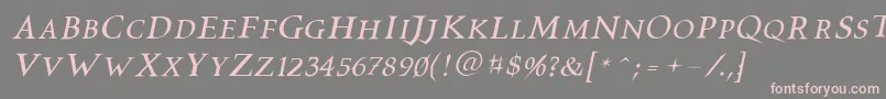 Vtcswitchbladeromanceitalic-fontti – vaaleanpunaiset fontit harmaalla taustalla