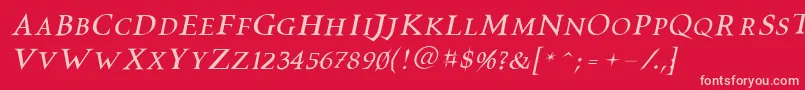 Vtcswitchbladeromanceitalic Font – Pink Fonts on Red Background