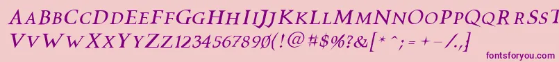 Vtcswitchbladeromanceitalic Font – Purple Fonts on Pink Background