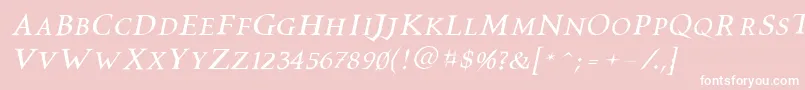 Шрифт Vtcswitchbladeromanceitalic – белые шрифты на розовом фоне