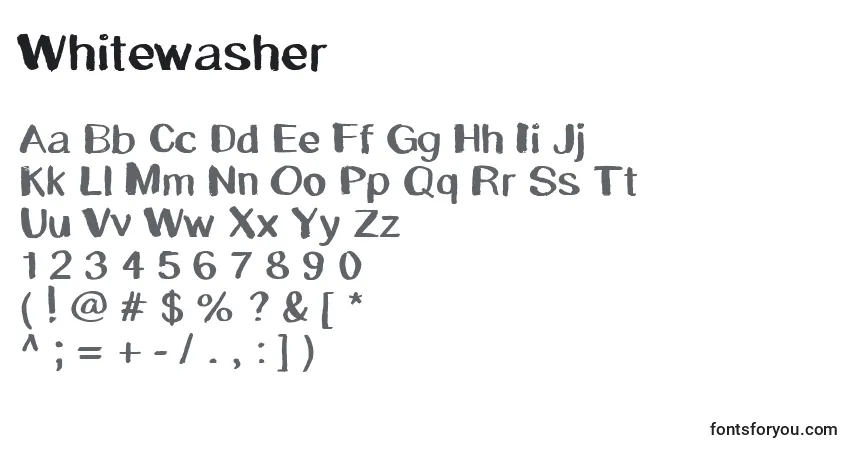 Fuente Whitewasher - alfabeto, números, caracteres especiales
