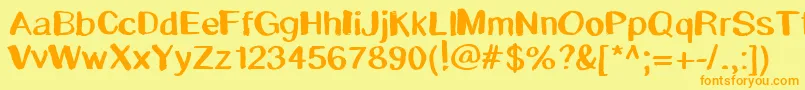 Whitewasher Font – Orange Fonts on Yellow Background