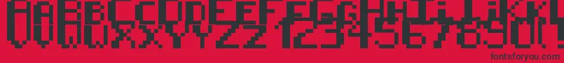 8BitPusab Font – Black Fonts on Red Background