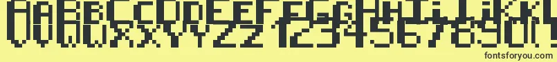 8BitPusab Font – Black Fonts on Yellow Background