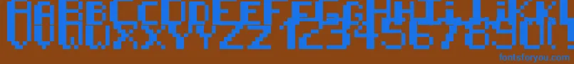 8BitPusab Font – Blue Fonts on Brown Background