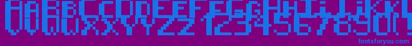 fuente 8BitPusab – Fuentes Azules Sobre Fondo Morado